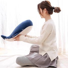 MAIPAI Cute Whale Stuffed Animals Plush Pillow,Soft Kawaii Blue Whale Plush Toy,Cotton Plushies Pillows Doll for Kids Plush Figure Gift (Blue 25cm)