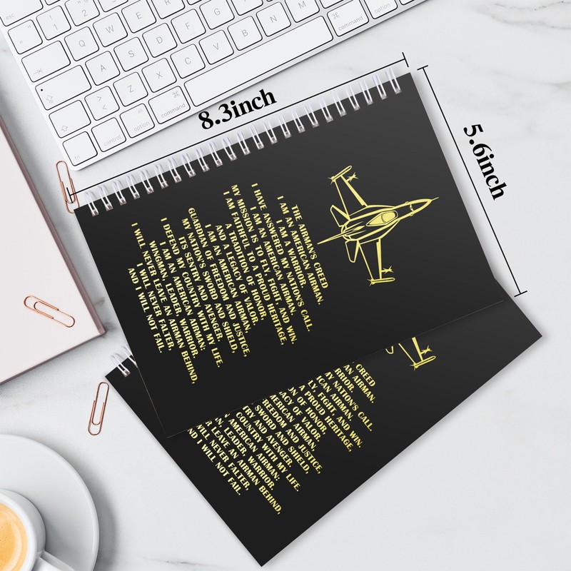 JOHSBYD Air Force Spiral Notebook 2 Pack, A5 Lined Military