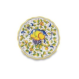 Deruta Hand Painted Miele Ceramic Dinner Plate From Italy