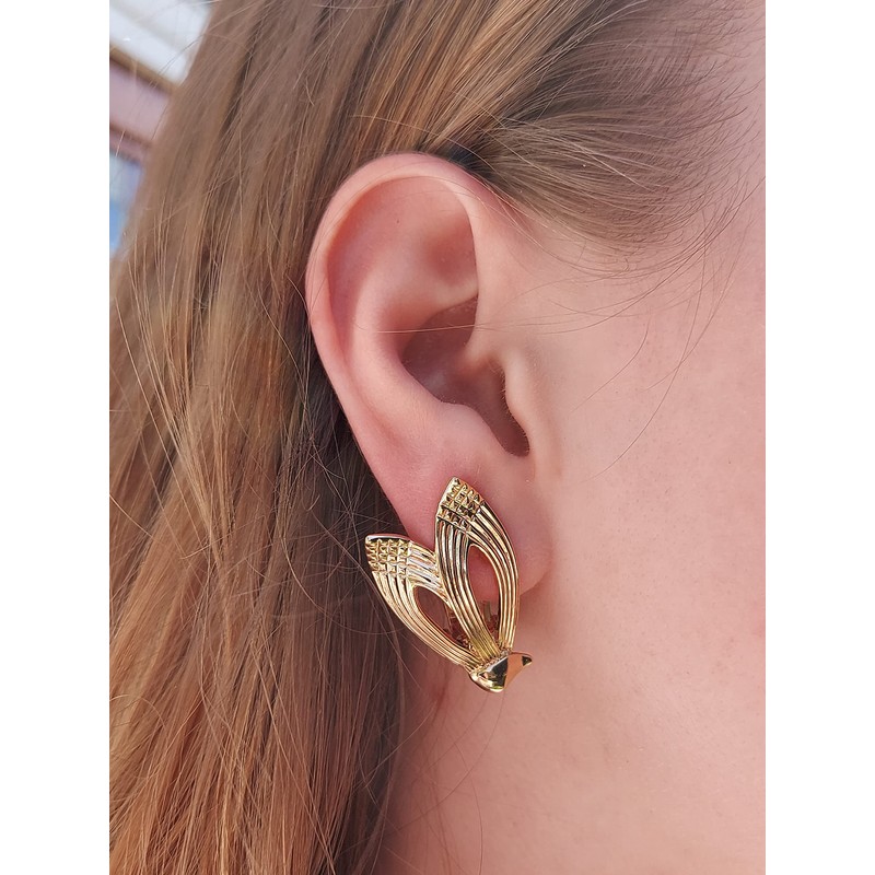 Grossé Victory GJ63509 Clip-On Earrings 22 Carat Gold-Plated, Brass, No