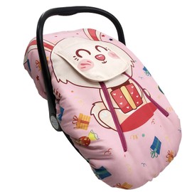 Cute Cartoon Infant Car Seat Covers, Soft Warm Breathable and Windproof Canopy for Baby Car Seat (Cute Rabbit)