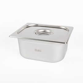 Baki Stainless Steel Gastronorm Container 1/2 Food Pan 65, 100, 150 mm Deep with & Without Lid (150mm Deep with Lid)
