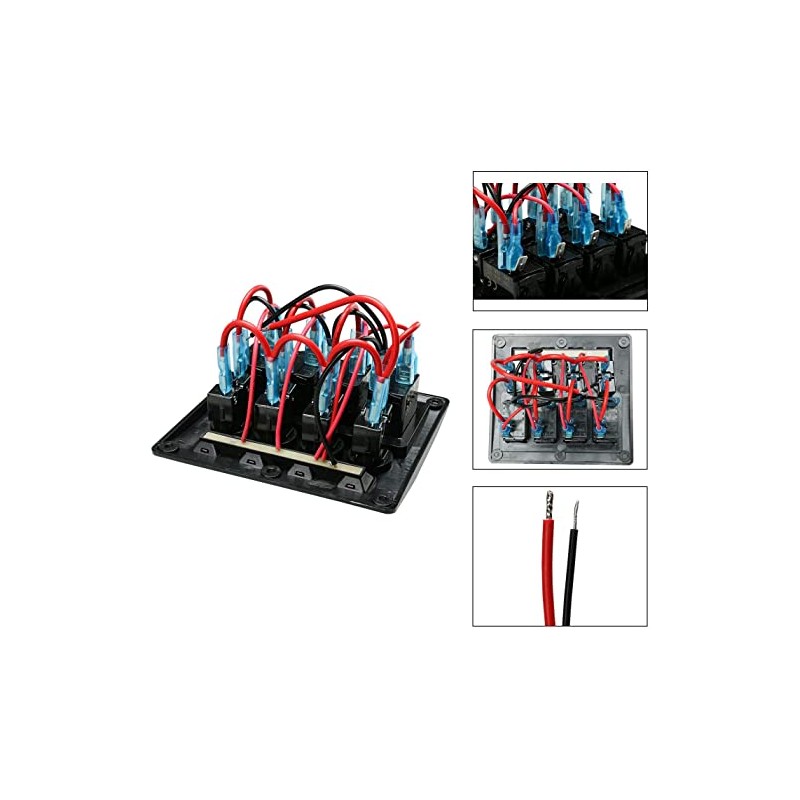 ELING 4 Gang Switch Panel LED Rocker Toggle Switch DC