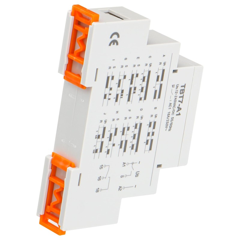 Baomain Multi-Function Time Relay, 16A SPDT 10-Functions, DIN Rail Mounting
