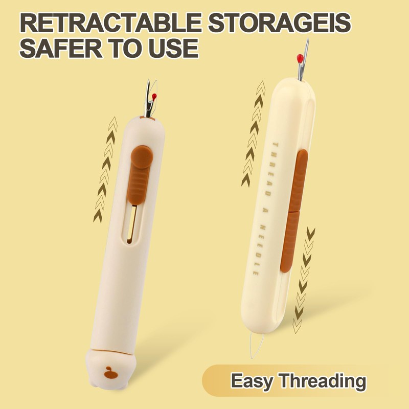 Automatic Needle Threaders Seam Ripper, Upgraded 3 in 1 Sewing