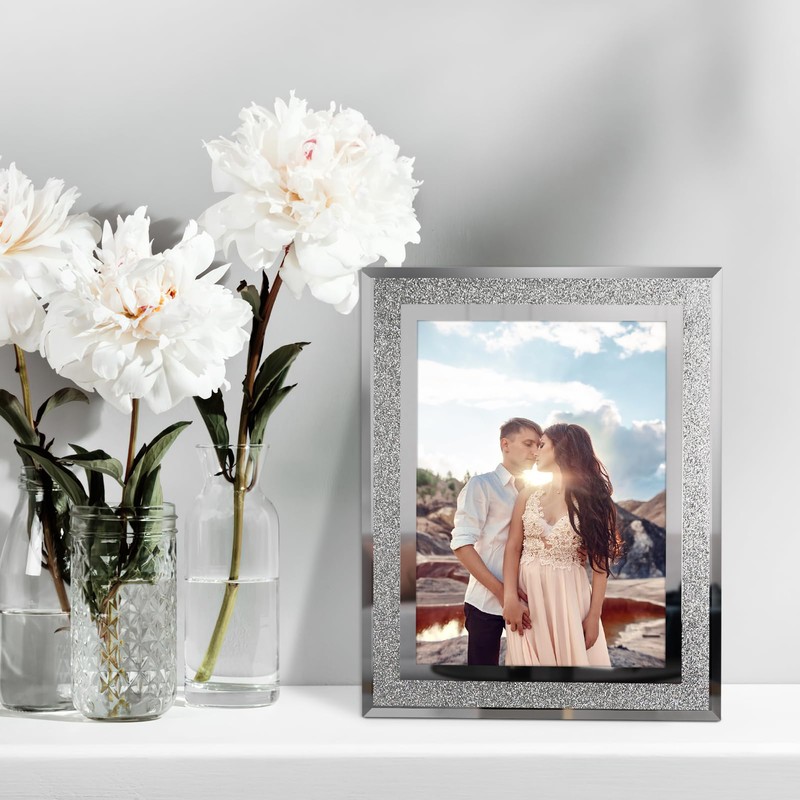 HORLIMER 12 Pack 5x7 Picture Frame, Sparkle Glass Photo Frames