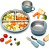 Platos de Acero Inoxidable para Bebe, Set de Alimentación para