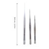 ULTECHNOVO 3pcs Non-magnetic Tweezers Round Tips Precision Stainless Steel for