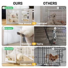 BUMUBI Extention Kit-Clear Acrylic Dog Playpen Indoor Transparent Plastic Puppy Playpen for Cat Rabbit Easy Assemble Pet Pen Foldable Fence Crate Kennel Cage Enclosure (23.6“ Height, 2PCS)