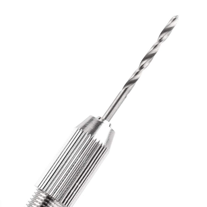 Silver Hand Drill Precision Pin Vise with 10 Pieces HSS