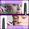 Professional Tweezers Set for Eyebrows – 4PC Precision Stainless Steel