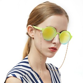 EPIRORA Glasses Chain for Women Men - Sunglasses Strap Face Mask Holder Lanyard Singapore Chain Necklace, Anti-lost String for Glasses Retainer, Yellow Gold