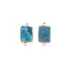 5Pcs Natural Rectangular Druzy Agate Links Necklace Pendants Gemstone Charm