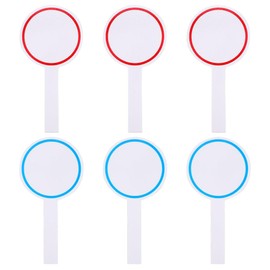 NUOBESTY Dry Erase Paddles 6pcs Small Handheld Whiteboard Round Blank Boards Erasable Voting Board Auction Answer Paddles for Students Classroom