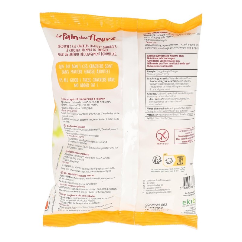 Flower Bread Cracker, Onion, 75 g (1)