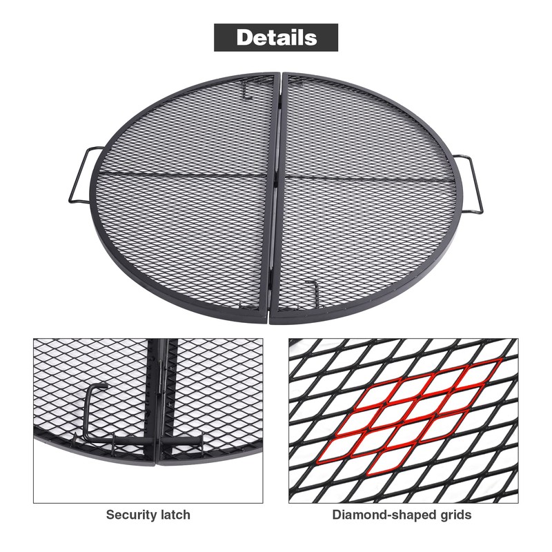 Lineslife X-Marks Fire Pit Cooking Grill Grates Portable, Heavy Duty