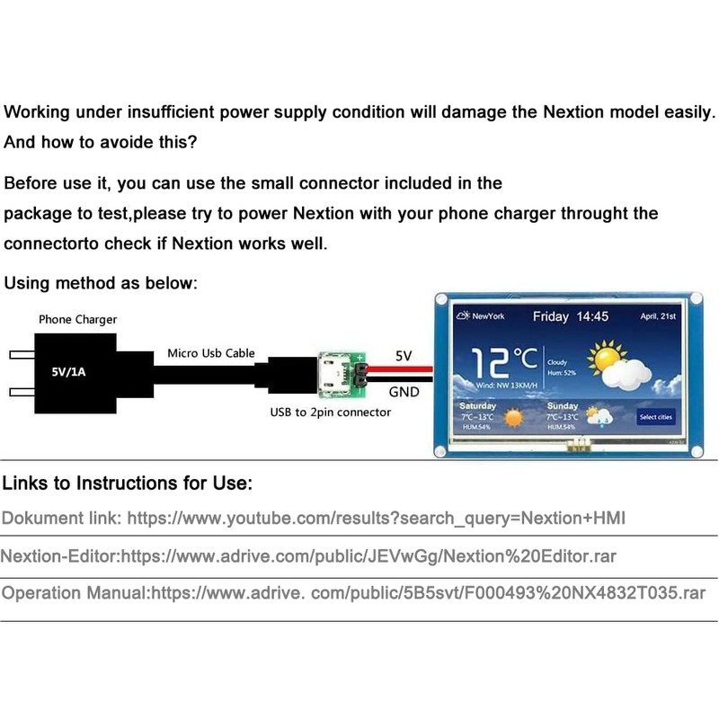 Aihasd 3.5 Inch TFT 480X320 English Nextion HMI USART UART