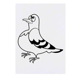 'Cute Pigeon' Temporary Tattoo - Water Resistant, Skin-Safe, Non-Toxic Transfer (TO00026397)