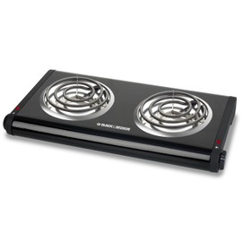 BLACK+DECKER Double Burner Portable Buffet Range, Black, DB1002B