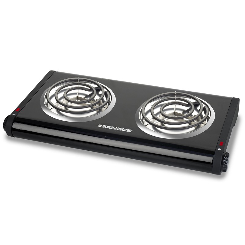 BLACK+DECKER Double Burner Portable Buffet Range, Black, DB1002B