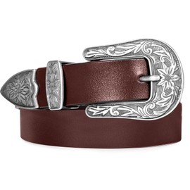 XZQTIVE Women Western Belt For Cowgirl Cowboy Pants Jeans With West Carved Floral Design