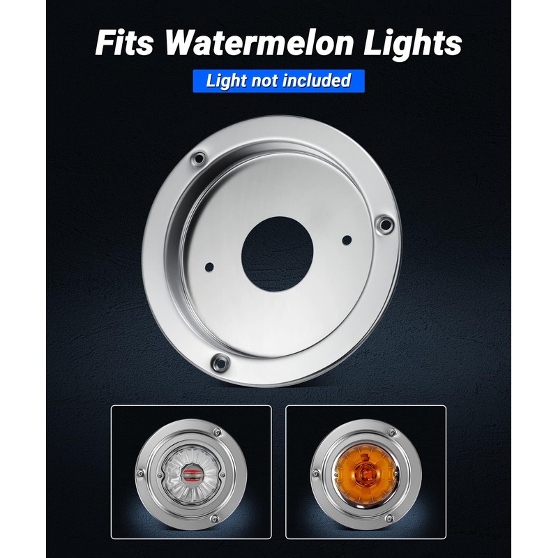 XtraGlow 4Pcs Stainless Steel Watermelon Light Bunk Adapters Round Marker
