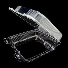 Durable Packaging 9" x 9" x 3" Clear Hinged Plastic Food Bakery Take-Out Container (pack of 25)