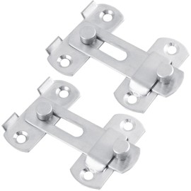 2 Pack 90 Degree Stainless Steel Right Angle Buckle Gate Latch Stainless Steel Door Bolt Lock with Screws Flip Door Locks Bolts for Doors & Windows (3 inch 180°)