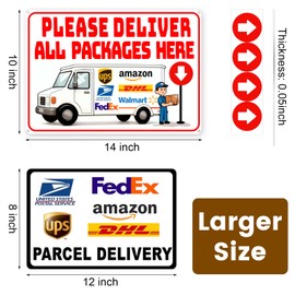 14 x 10" Delivery Signs for Packages, Please Deliver All Packages Here