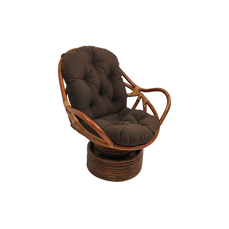Blazing Needles Solid Twill Swivel Rocker Chair Cushion, 48" x