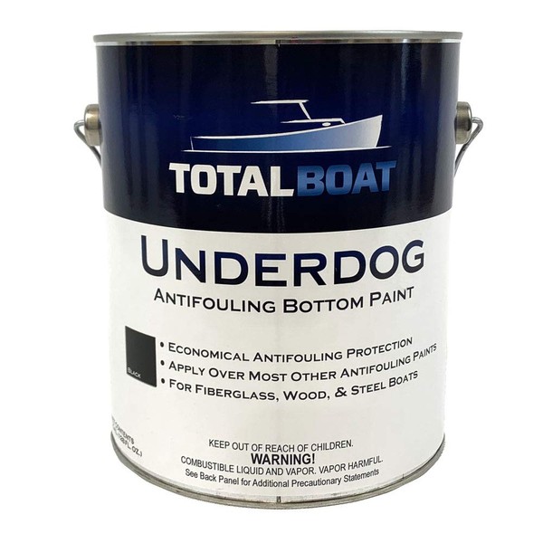 TotalBoat Underdog Marine Antifouling Bottom Paint for Fiberglass, Wood and Steel Boats (Black, Gallon)