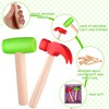 HAOWANWW 4Pcs Hammer Toys with 40Pcs Small Wooden Hammer Simulation