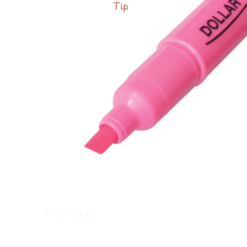 DOLLAR NeoMark Highlighter Pens, PINK, Pack of 6, Chisel Tip