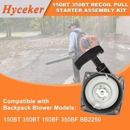 Hyceker 150BT 350BT Recoil Pull Starter Assembly Kit for Husqvarna 150BT 350BT 150BF 350BF Jonsered BB2250 Backpack Leaf Blower Parts with Pull Start Rope Handle Grip 502843101