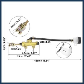 INFINAUTO Motorcycle Rear Brake Master Cylinder Pump with Reservoir Gold Tone Stylish Design