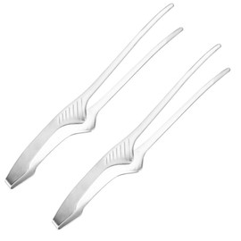 YBGGJO Yakiniku Tongs, Set of 2, Stainless Steel, Abrasion Resistant, Slip Resistant, Lightweight and Convenient, For Camping, BBQs, Condiments, Cooking, Outdoor Kitchen