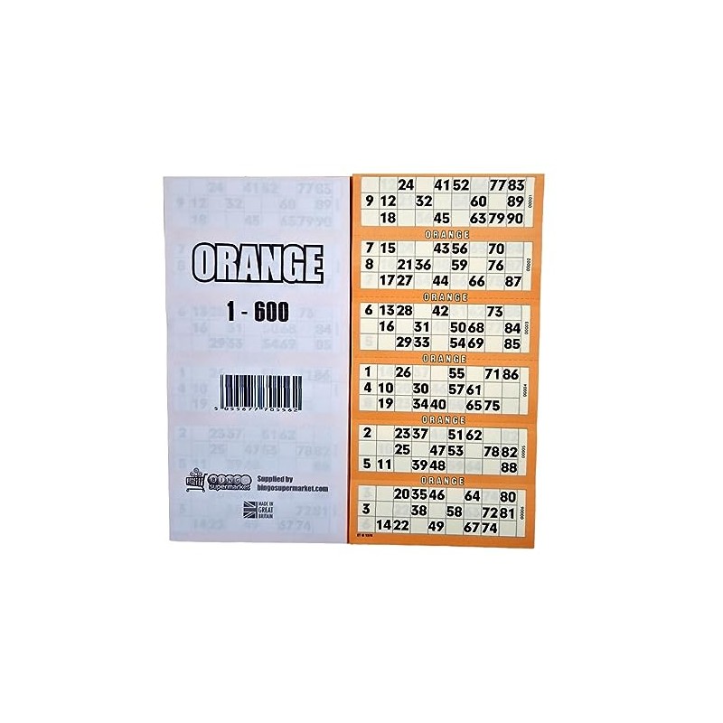 Bingosupermarket Bingo Tickets 600 Pad 6 To a Sheet 1-90