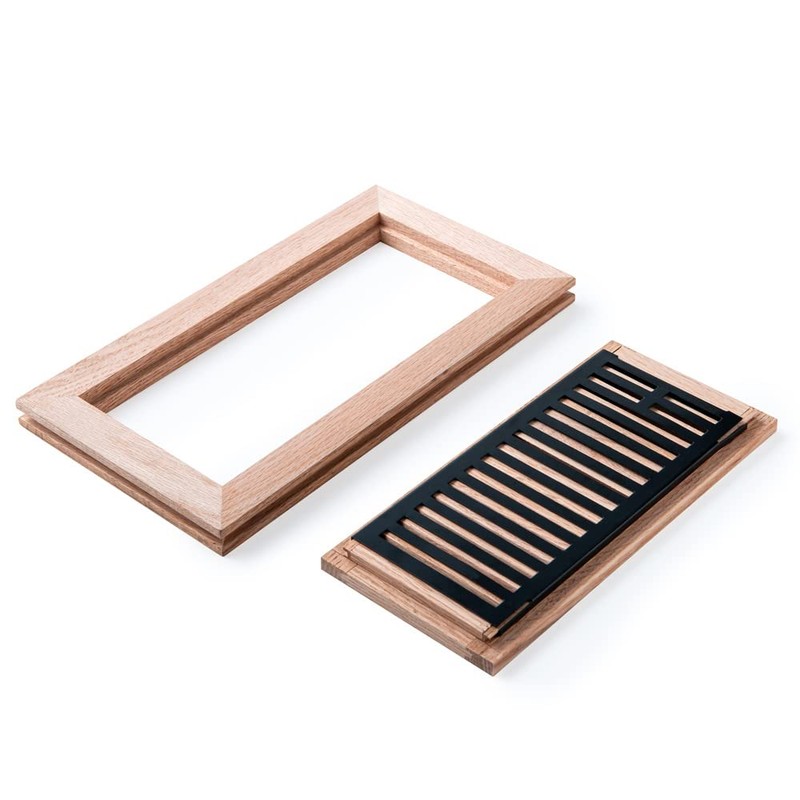 White Oak Hardwood Flush Mount Floor Register, 4X10 Inch, with