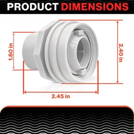 Swimables Flush Mount Return Fitting | Compatible with Most Pool & Spa Systems | Pool Eyeball Fitting Made to be Completely Flush After Install | Pool Replacement Parts, White