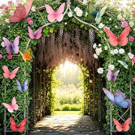 18 piezas de mariposa grande para decoración de fiesta, 2 tamaños, mariposa de papel | 3D Wall Decor Attractive Hanging Butterflies for Birthday Baby 