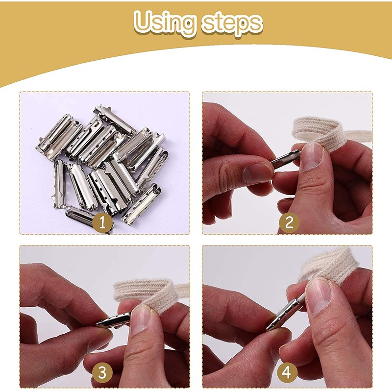 RUNCCI-YUN 200 Pcs Shoelace Tip Head, Smooth Replacement Metal Ends