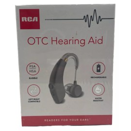 RCA 🦻RCA OTC Hearing Aid: Rechargeable Right or Left Ear 15-Hour Battery Life, Gray