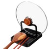 Lnngub Pot Lid Holder, Spoon Rest, Foldable Black Plastic Pot