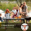 NOVSIGHT Portable Camping Table Adjust Height Folding BBQ Roll Up