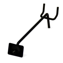 VICTORY DISPLAY & STORE FIXTURE MFG 4" Long Pegboard Scanner Hook for Holding Sign Holders (Sign holders purchased separately) (Quantity 100) (100, Black)