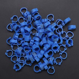 ViaGasaFamido Bird Leg Bands Rings, 100PCS/Bag 8MM Plastic Letter Pigeon Bird Leg Bands Rings 001-100 Numbered Poultry Leg Bands Durable Clip-on Ring for Bird(Blue)