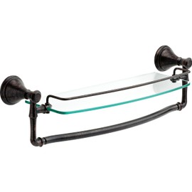 Delta 79710-RB Cassidy 18-in Glass Shelf with Towel Bar in Venetian Bronze