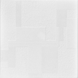À LA MAISON CEILINGS R187 Vectors Foam Glue-up Ceiling Tile (21.6 sq. ft./Case), Pack of 8, Plain White