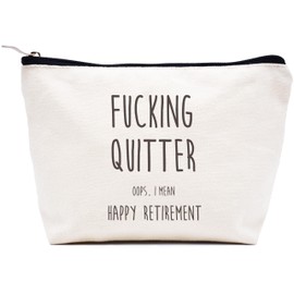 LIBIHUA Happy Retirement Gifts-Makeup Bag Cosmetic Bag Travel Pouch-Appreciate Christmas Gift-Funny Colleagues Retirement,Goodbye,Leaving Gifts for Coworkers Boss Leader Teacher-Fucking Quitter Oops