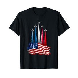 Independence Day American Flag Jet Planes Red White Blue T-Shirt